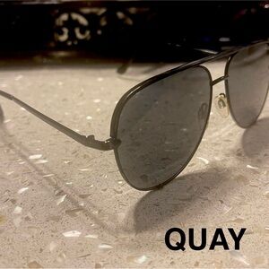 Quay Black Aviator Sunglasses High Key